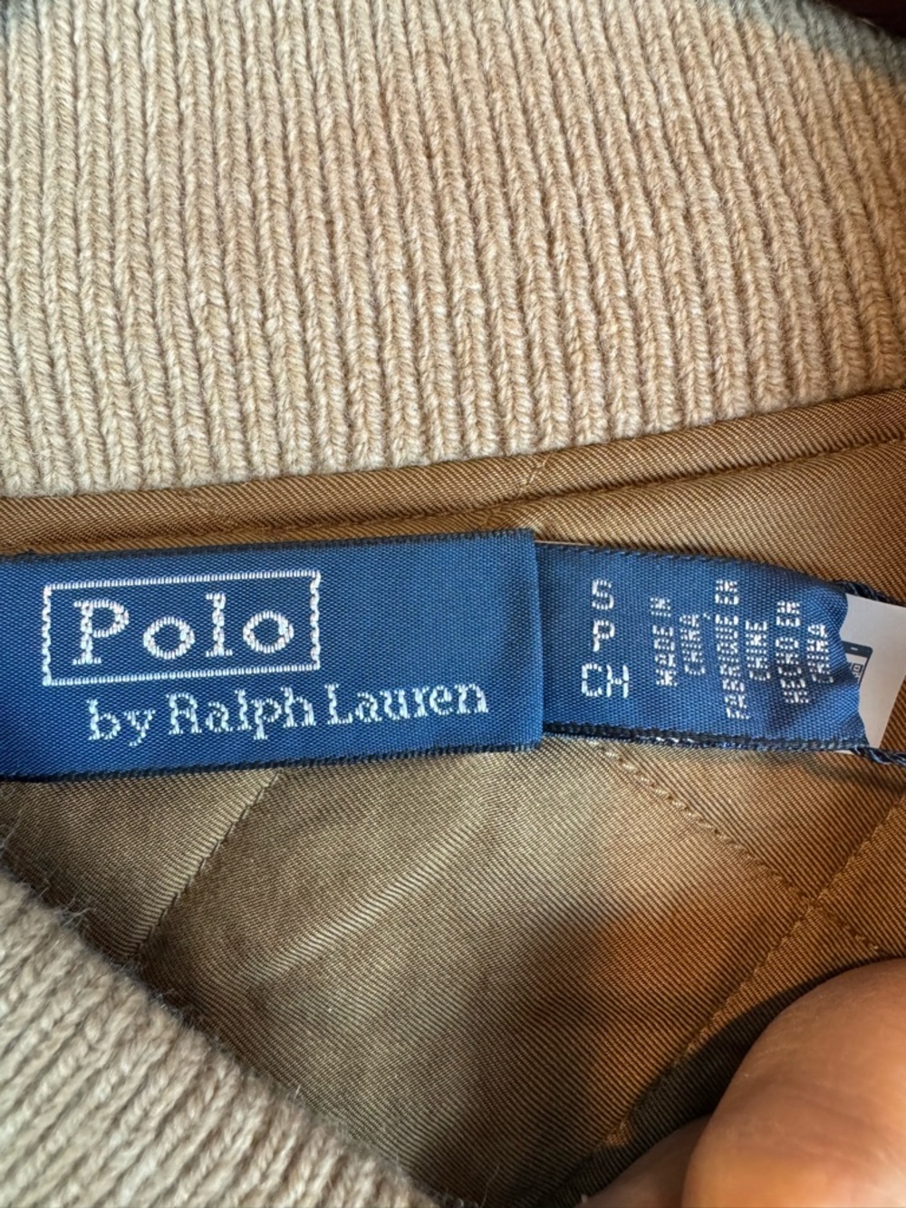 Polo Ralph Lauren | Tan Cable Knit Bomber Cardigan Jacket, S NWT - Picture 7 of 13